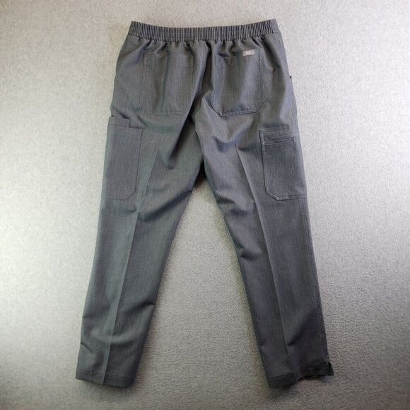 Figs Scrub Pants Womens Medium Gray Yola Skinny Leg Zip Cargo Blue Drawstring - Picture 5 of 16